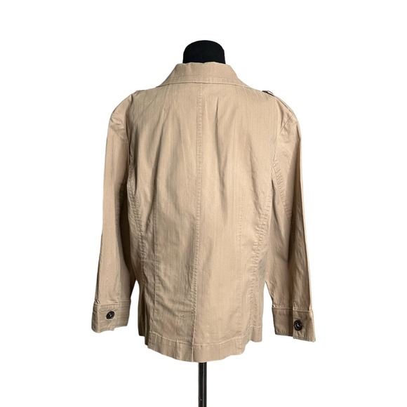 Talbots beige buttoned 3/4 sleeves lightweight jacket size Large - Picture 9 of 11